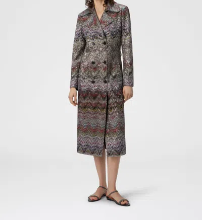 Missoni Multicolor Viscose Blend Trench In Multi