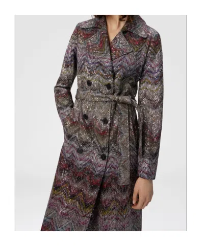 Missoni Multicolor Viscose Blend Trench In Multi
