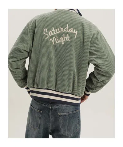 1989 Studio Boss Breathable Blue Sneakers With Green Details And White Sole In Green