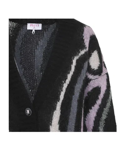 Pucci Embroidered Mohair Blend Oversize Cardigan In Multi