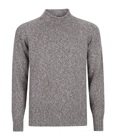 Drumohr Mock-neck Raglan-sleeve Sweater In Gray