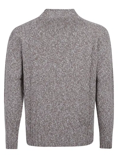 Drumohr Mock-neck Raglan-sleeve Sweater In Gray