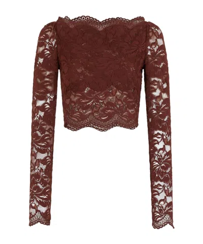 Rabanne Intricate Floral Lace Long-sleeve Top In Multi