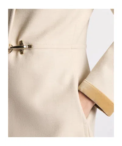 Fay Virginia Coat With Defined Waist In Neutral