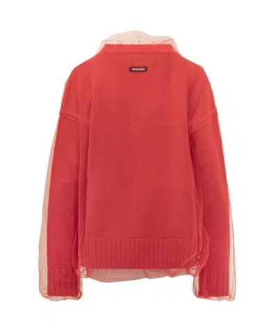 Msgm Tulle-overlay Jumper In Red