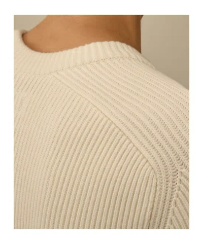 C.p. Company Gauze Knit White Sweatshirt In White