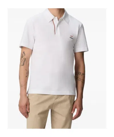 Missoni Zigzag Embroidery And Contrasting Detail Piqué Polo Shirt In White