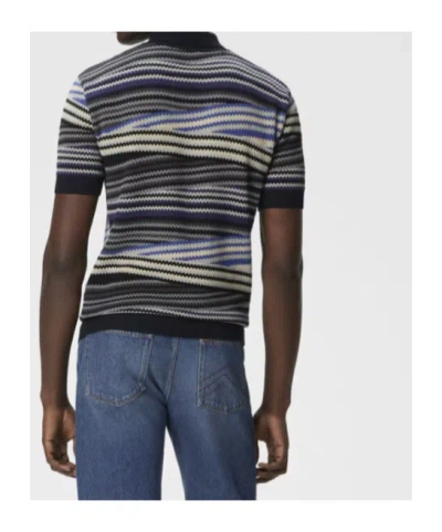 Missoni Striped Zig-zag Polo Shirt In Blue