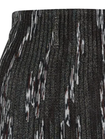 Missoni Gonna Midi Plissettata A Righe Multicolor In Gray