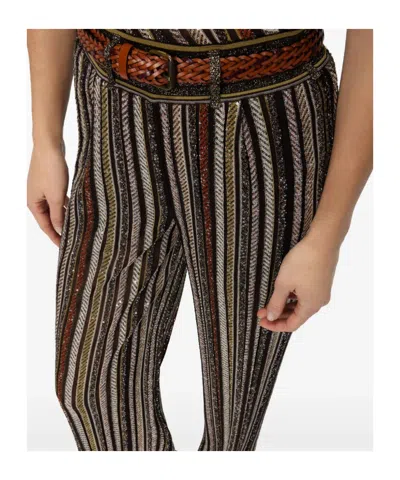 Missoni Lange Hose Aus Fischgrätenstrick In Brown