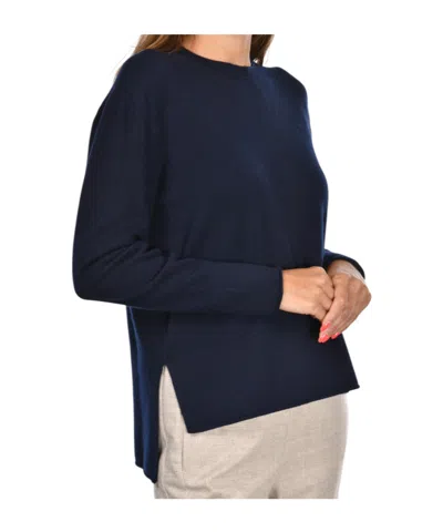 Gran Sasso Side-slit Sweater In Blue