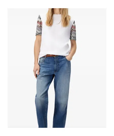 Missoni Short Sleeve T-shirt With Snake Pattern Insert In Multi