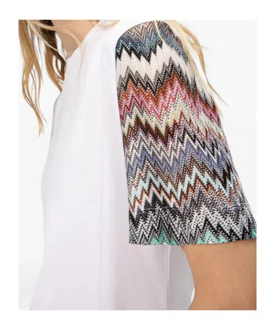 Missoni Short Sleeve T-shirt With Snake Pattern Insert In Multi