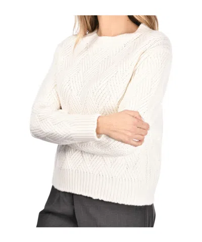 Gran Sasso Textured-knit Crew-neck Sweater In White