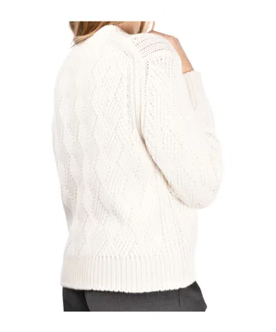 Gran Sasso Textured-knit Crew-neck Sweater In White