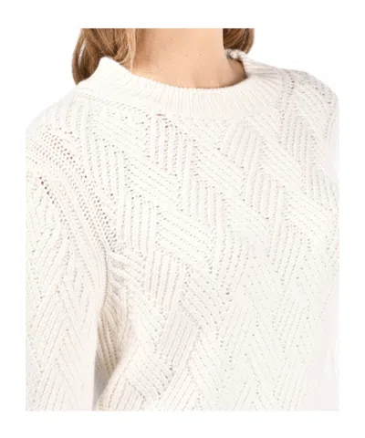 Gran Sasso Textured-knit Crew-neck Sweater In White