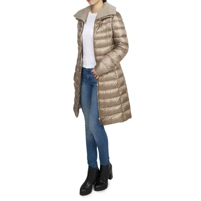 Herno Logo Quilted Down Jacket In Brown