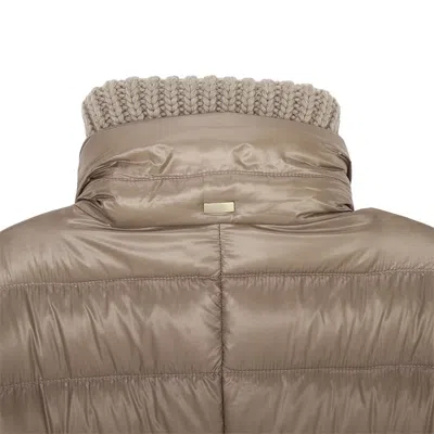 Herno Logo Quilted Down Jacket In Brown