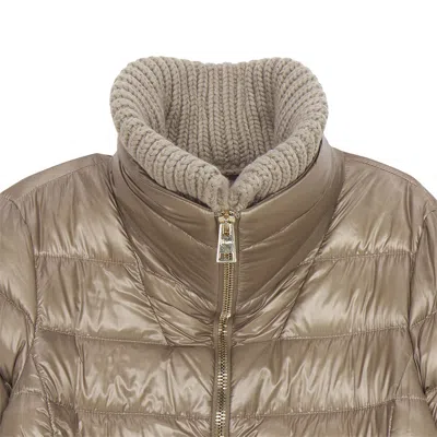 Herno Logo Quilted Down Jacket In Brown