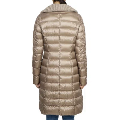 Herno Logo Quilted Down Jacket In Brown