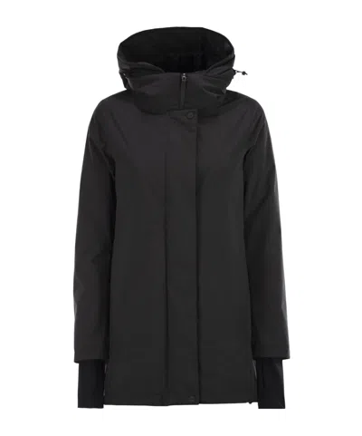 Herno Hooded A-shape Jacket In 2-layer Windstopper In Multi