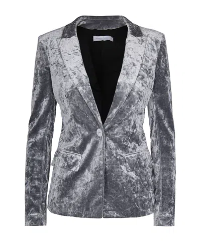 Patrizia Pepe Essential Mystery Gray Single-breasted Blazer In Multi