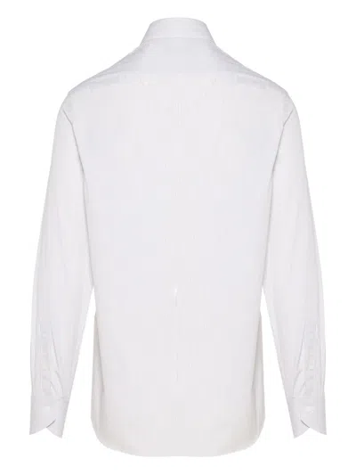 Canali Gestreiftes Hemd In White