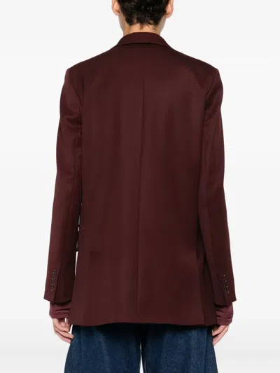 Max Mara Double-breasted Wool Blazer Jackets Bordeaux In Red