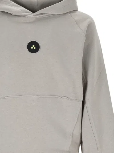 Peuterey Refined Neutral Sweater With Ribbed Details In Gray