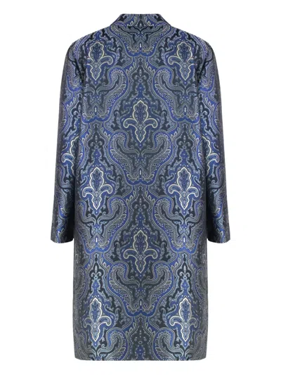 Carlotta Canepa Patterned-jacquard Single-breasted Coat In Multi