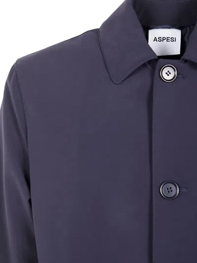 Aspesi Single Breasted Casual Jacket In Blue