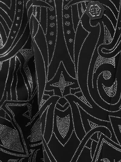 Philipp Plein Skater Fit Jogging Pants Gothic Plein Strass In Black