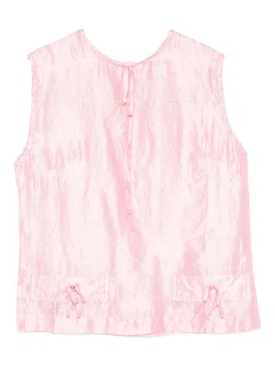 Gimaguas Twiggy Ribbon-detail Top In Pink