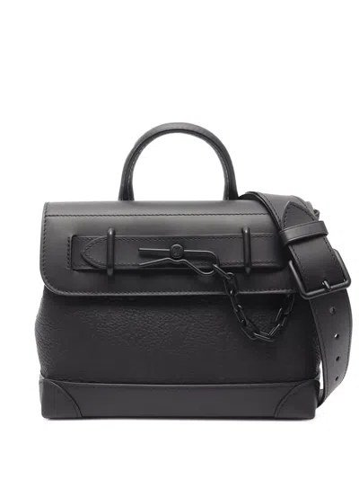 Pre-owned Louis Vuitton 2021-2025 Monogram Taurillon Steamer Pm Satchel In Black