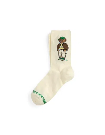 Polo Ralph Lauren Bear Graphic Socks In Neutral