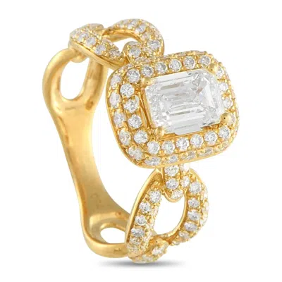 Pre-owned Lb Exclusive 18k Yellow Gold Diamond Halo Ring