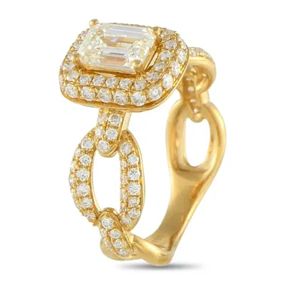 Pre-owned Lb Exclusive 18k Yellow Gold Diamond Halo Ring