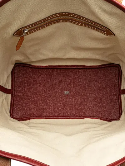 Pre-owned Hermes 2022 Toile And Clemence Pursangle Tote Bag In Brown