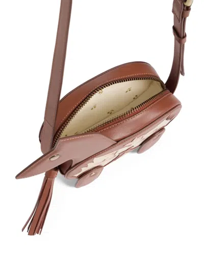 Bonpoint Jonquil Horse-shaped Cherry-detail Shoulder Bag In Brown