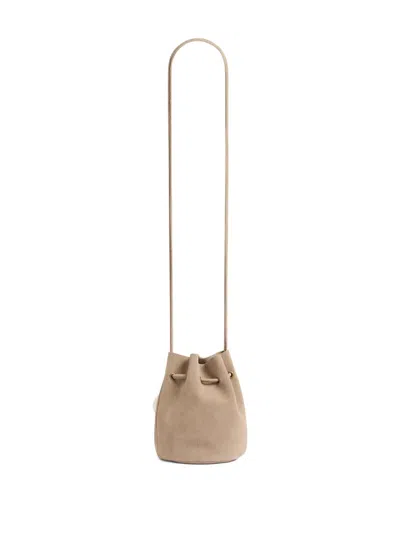 Bonpoint Jessika Drawstring Pom-pom Bucket Bag In Neutral
