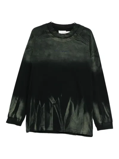 Feng Chen Wang Dip-dye Long-sleeved Sweatshirt In Green