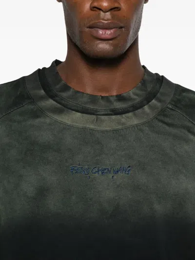 Feng Chen Wang Dip-dye Long-sleeved Sweatshirt In Green