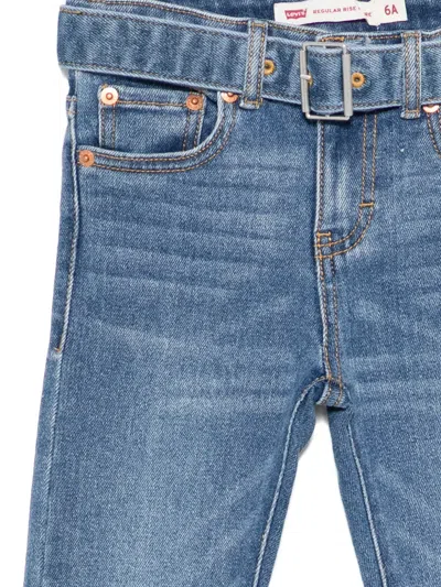 Levi's Blue Flared Belted Stretch-denim Blend Jeans 4- In Blue