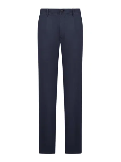 Incotex Tailored Cotton Trousers In Blue
