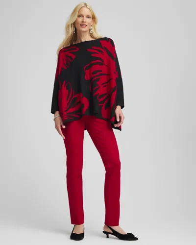 Chico's Juliet Slim Trim Detail Ankle Pants In Carmine Red In Red