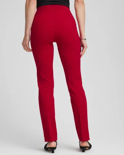 Chico's Juliet Slim Trim Detail Ankle Pants In Carmine Red In Red