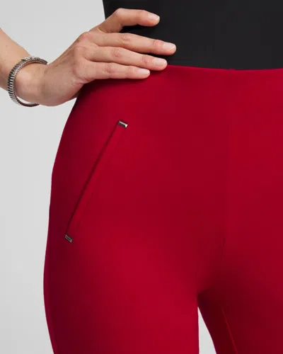 Chico's Juliet Slim Trim Detail Ankle Pants In Carmine Red In Red