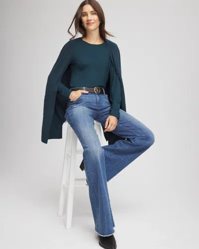 Chico's Touch Of Cool Layering Tee In Teal Shadow In Green