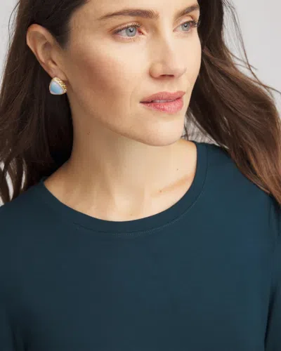 Chico's Touch Of Cool Layering Tee In Teal Shadow In Green