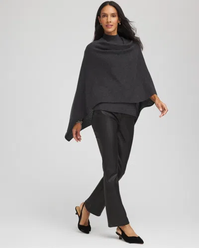 Chico's Cashmere Poncho In Dark Grey In Gray